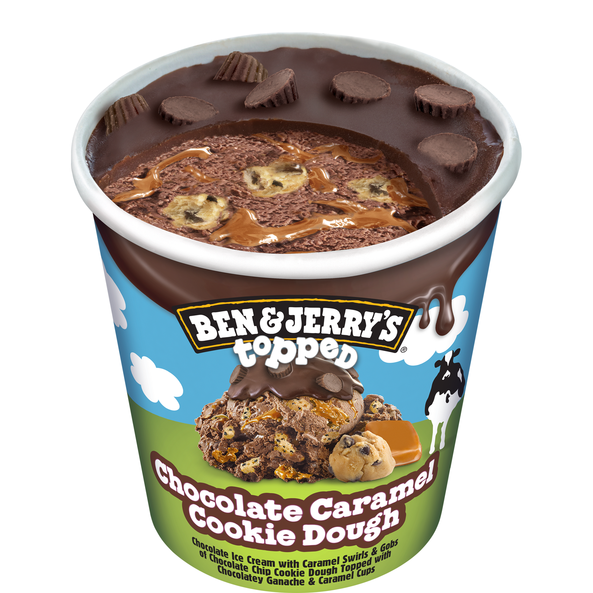 Chocolate Caramel Cookie Dough Topped Ben Jerry s